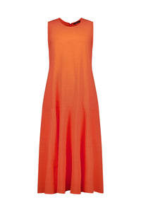 Plain Long Sleeveless Dress - Punch - VASSALLI Dress NZ LUMA