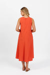 Plain Long Sleeveless Dress - Punch - VASSALLI Dress NZ LUMA