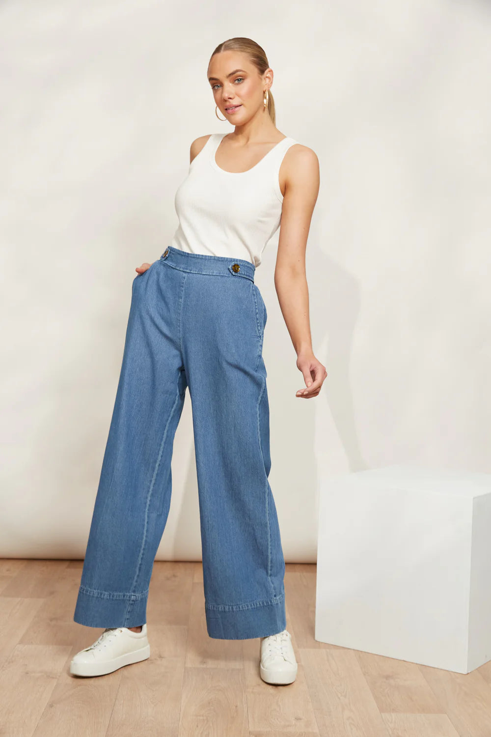 Playa Pant - Denim - Eb&Ive Pant NZ LUMA