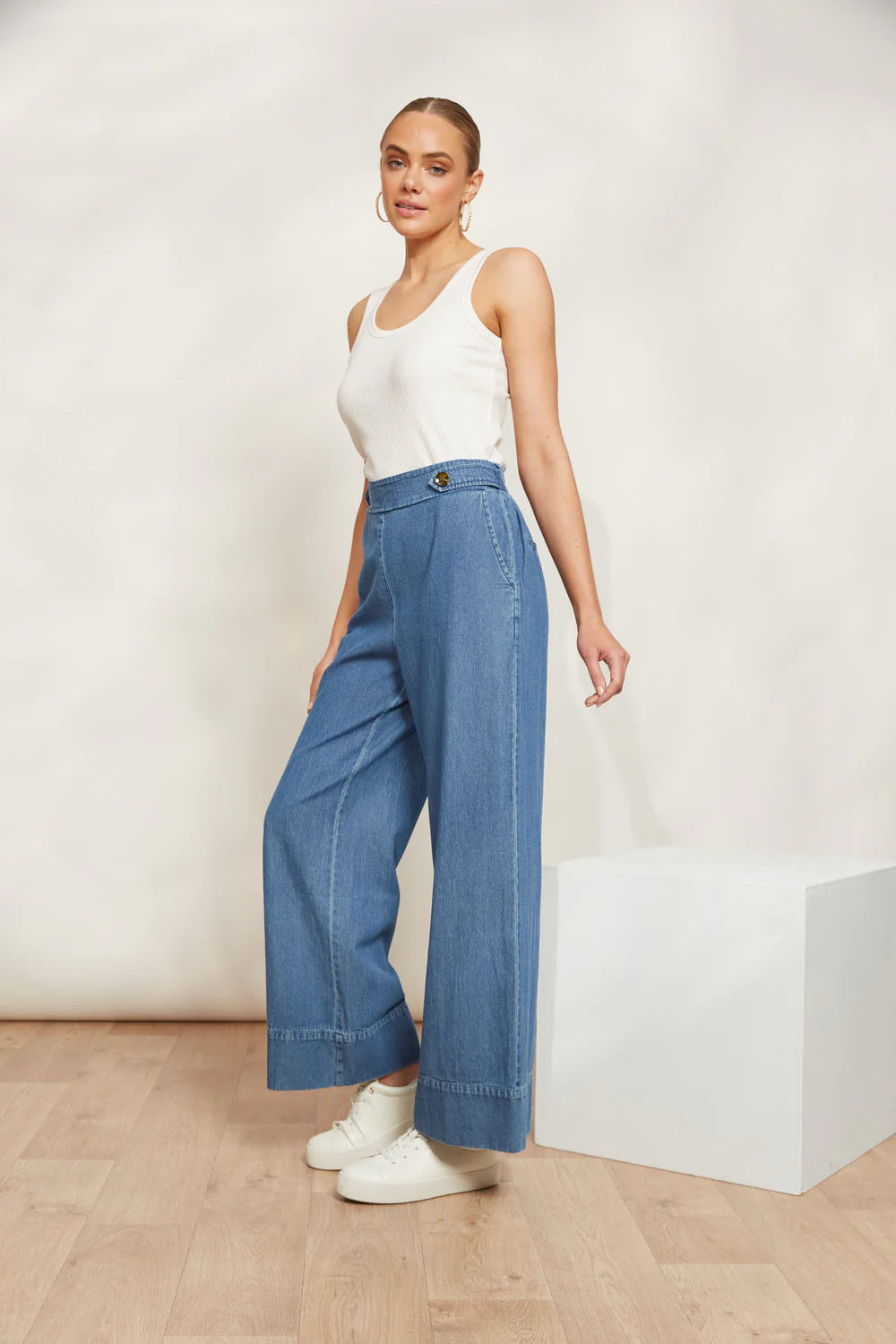 Playa Pant - Denim - Eb&Ive Pant NZ LUMA