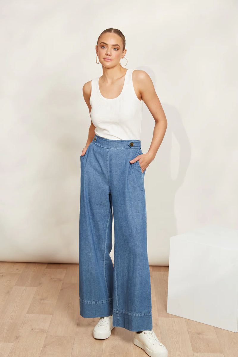 Playa Pant - Denim - Eb&Ive Pant NZ LUMA