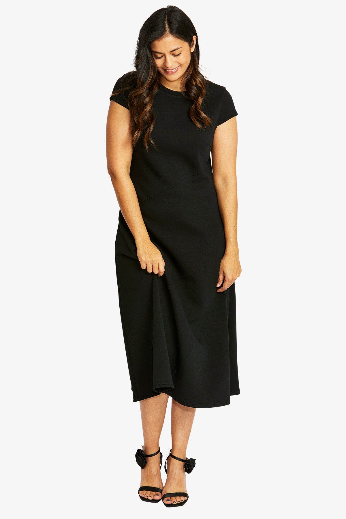 Ponti Seamed Dress - Black - PING PONG Dress NZ LUMA