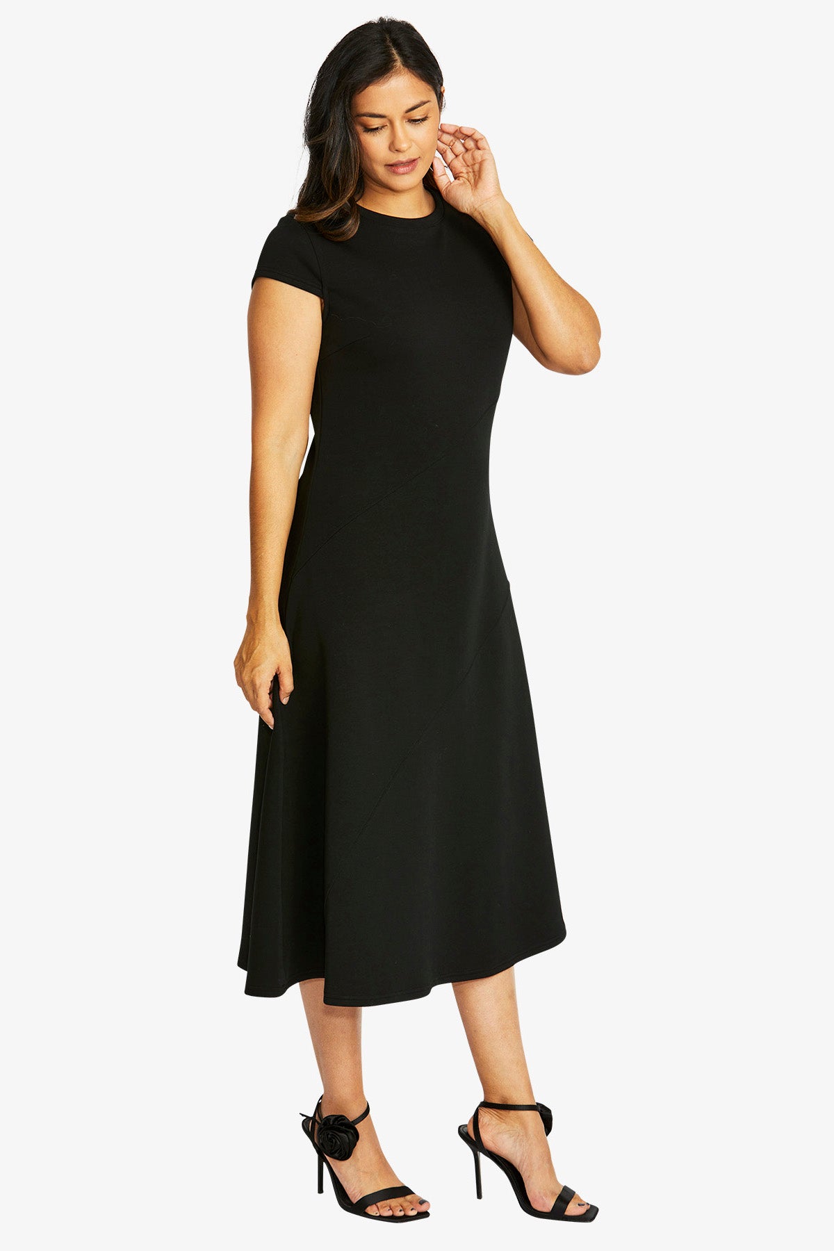 Ponti Seamed Dress - Black - PING PONG Dress NZ LUMA