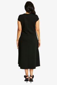 Ponti Seamed Dress - Black - PING PONG Dress NZ LUMA