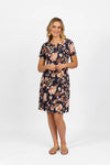 Printed Lightweight Fitted Dress - Freya - VASSALLI Dress 8 18 14 16 10 12 NZ LUMA