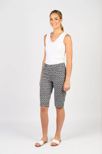 Printed Lightweight Straight Leg Short - Fan - VASSALLI Pant NZ LUMA