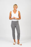 Printed Skinny 7/8 Lightweight Pull On - Fan - VASSALLI Pant NZ LUMA