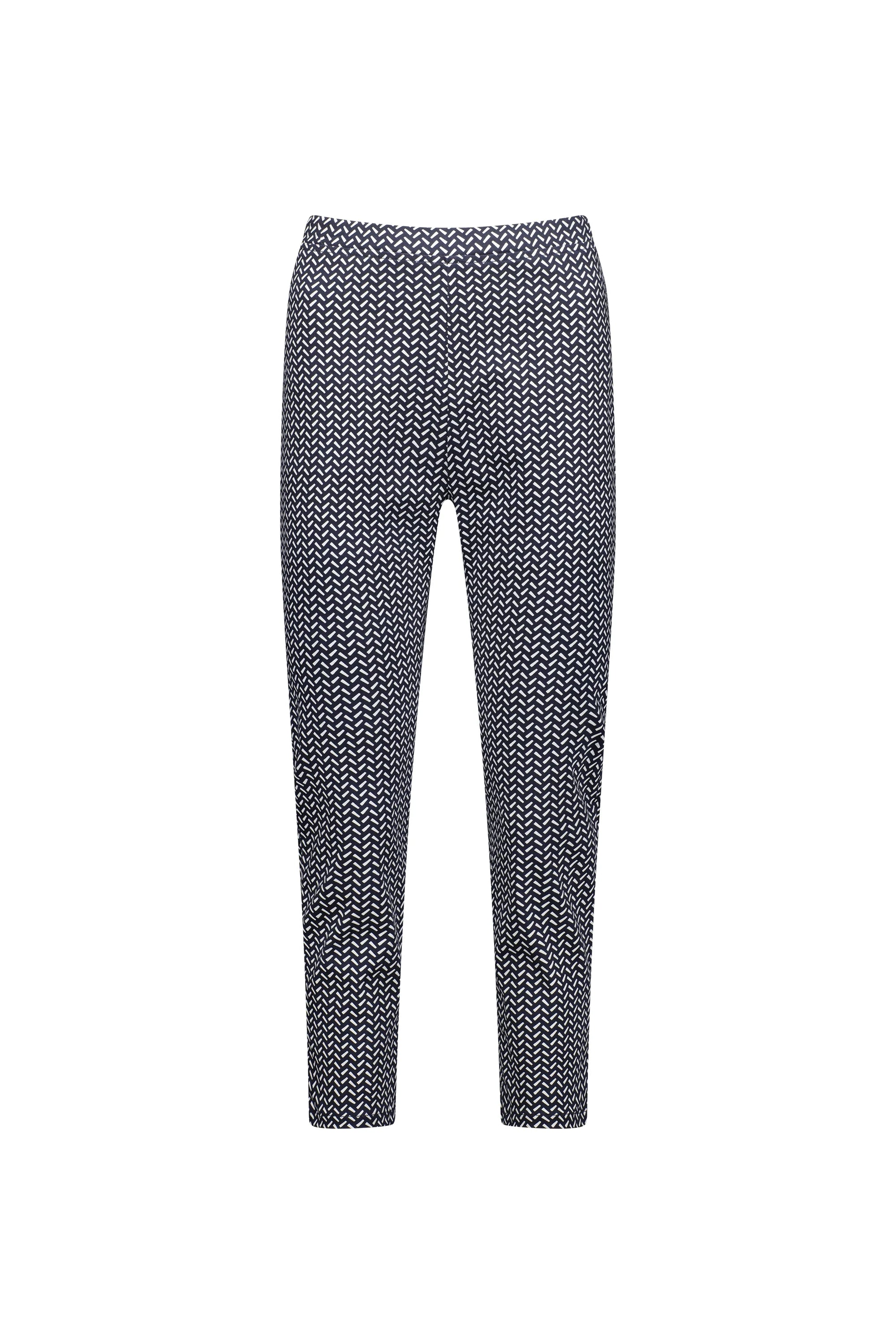 Printed Skinny Leg 7/8 Length Lightweight Pull On - Nori - VASSALLI Pant NZ LUMA