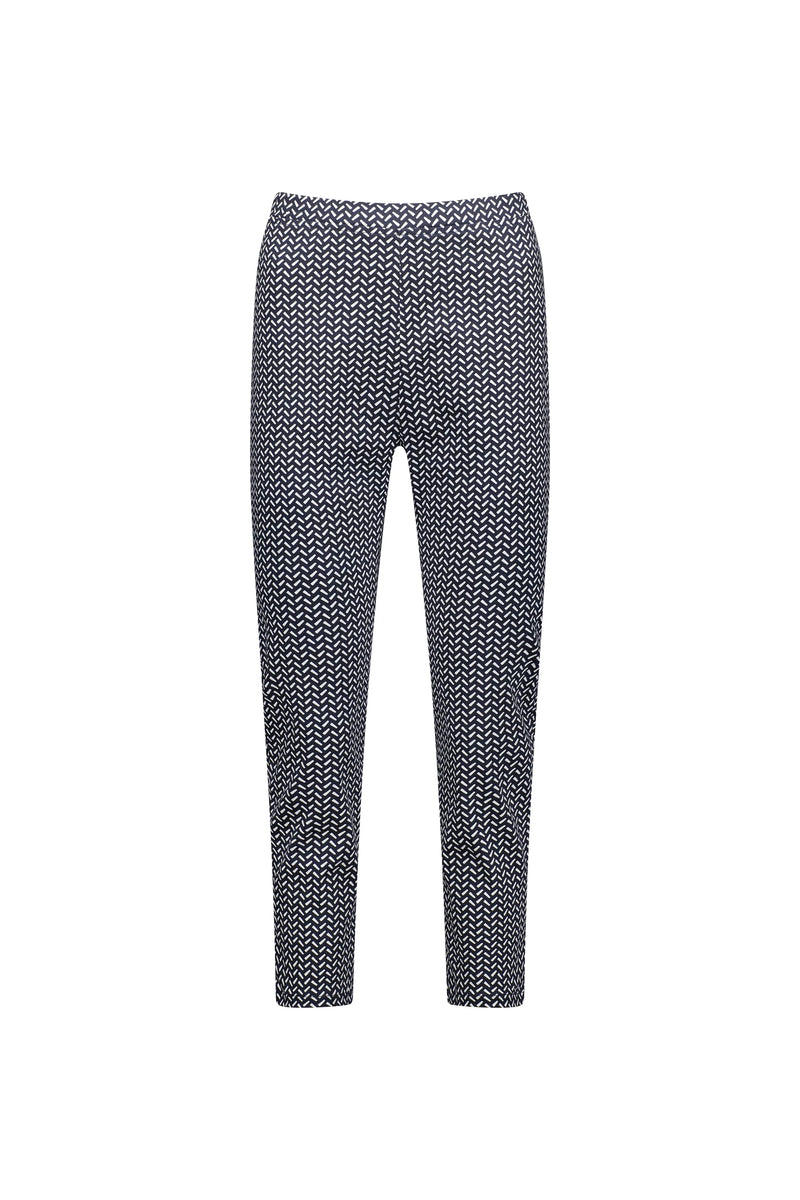 Printed Skinny Leg 7/8 Length Lightweight Pull On - Nori - VASSALLI Pant NZ LUMA