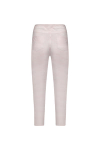 Printed Skinny Leg 7/8 Length Pull On - Pink Gingham - VASSALLI Pant NZ LUMA