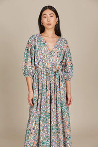 Remi Maxi Dress - Lotus Fleuron - ISLE OF MINE Dress NZ LUMA