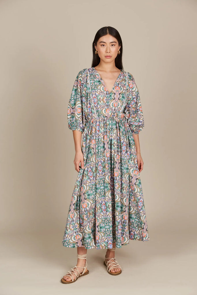 Remi Maxi Dress - Lotus Fleuron - ISLE OF MINE Dress NZ LUMA