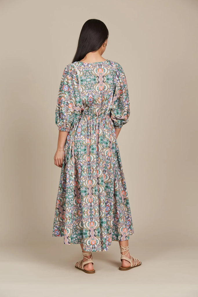 Remi Maxi Dress - Lotus Fleuron - ISLE OF MINE Dress NZ LUMA