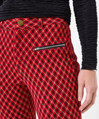 Retro Red Check Ponte Trousers - JOE BROWNS Pant NZ LUMA