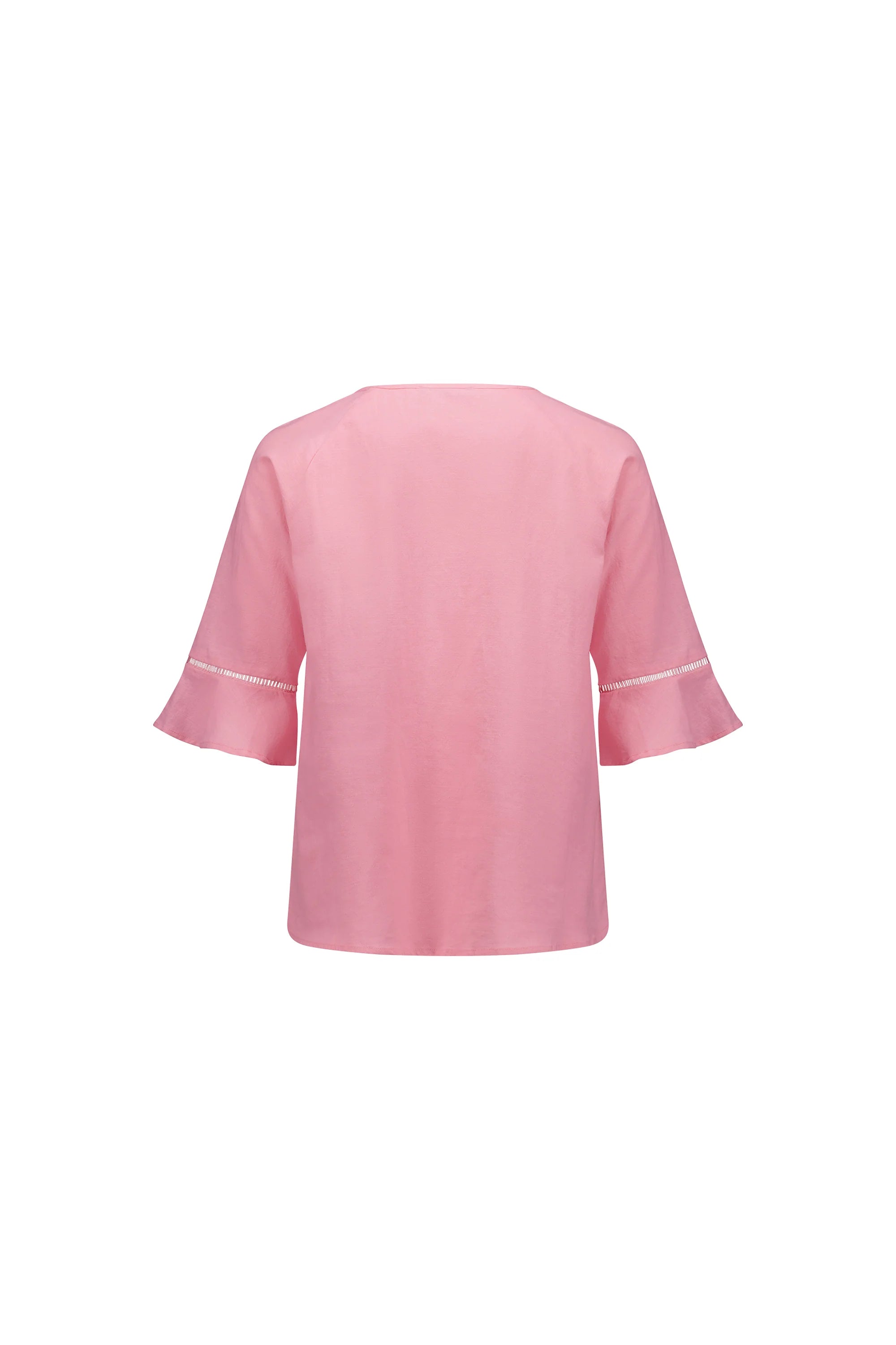 Round Neck Top w Elbow Length Sleeves - Lemon or Pink - VASSALLI Top NZ LUMA