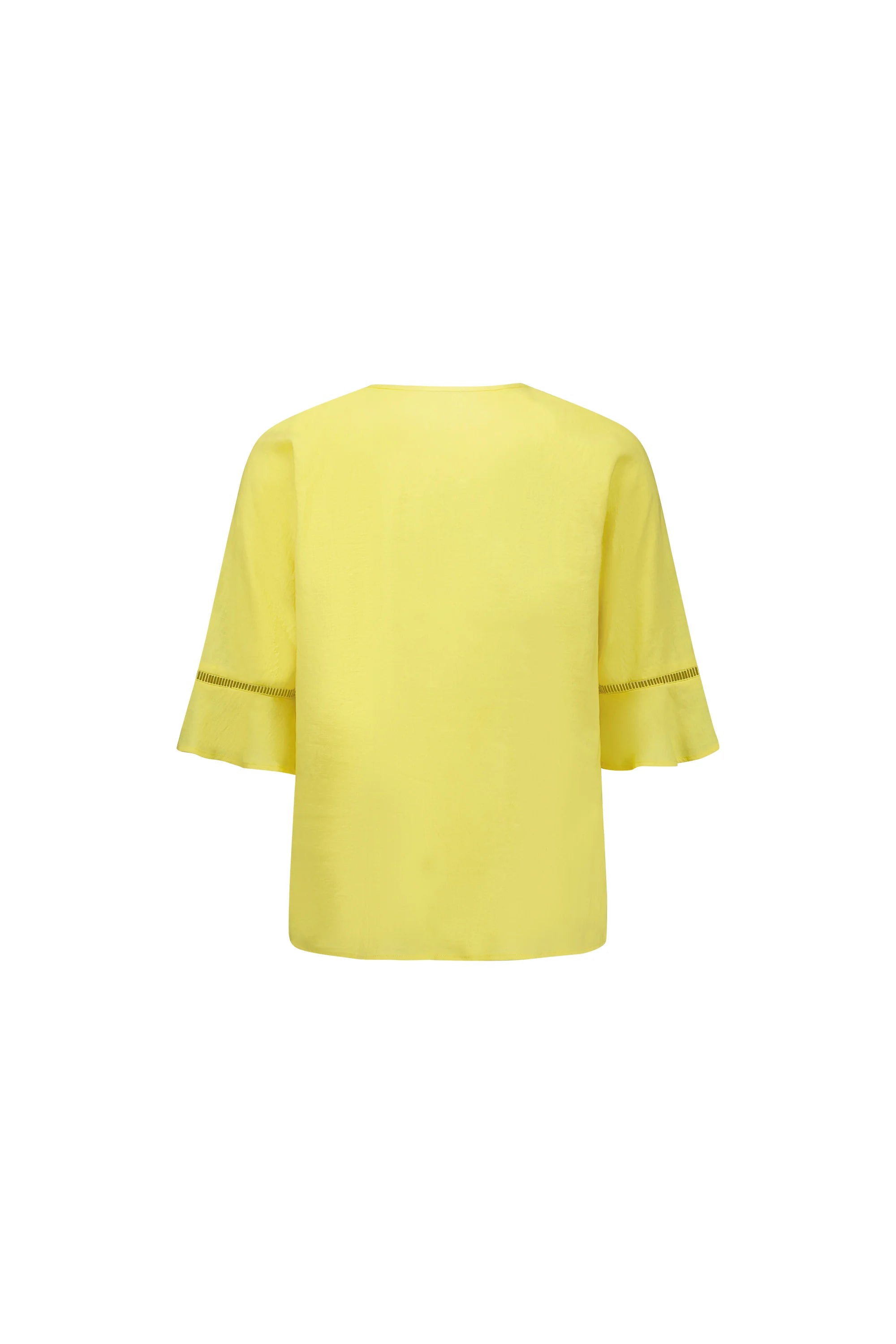 Round Neck Top w Elbow Length Sleeves - Lemon or Pink - VASSALLI Top NZ LUMA