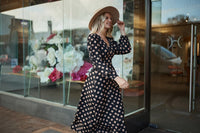 Sabrina Dress Latte Polkadot - LEMON TREE Dress NZ LUMA