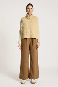 Sansi Quilted Crop Vest - Dune - EB&IVE Jacket NZ LUMA