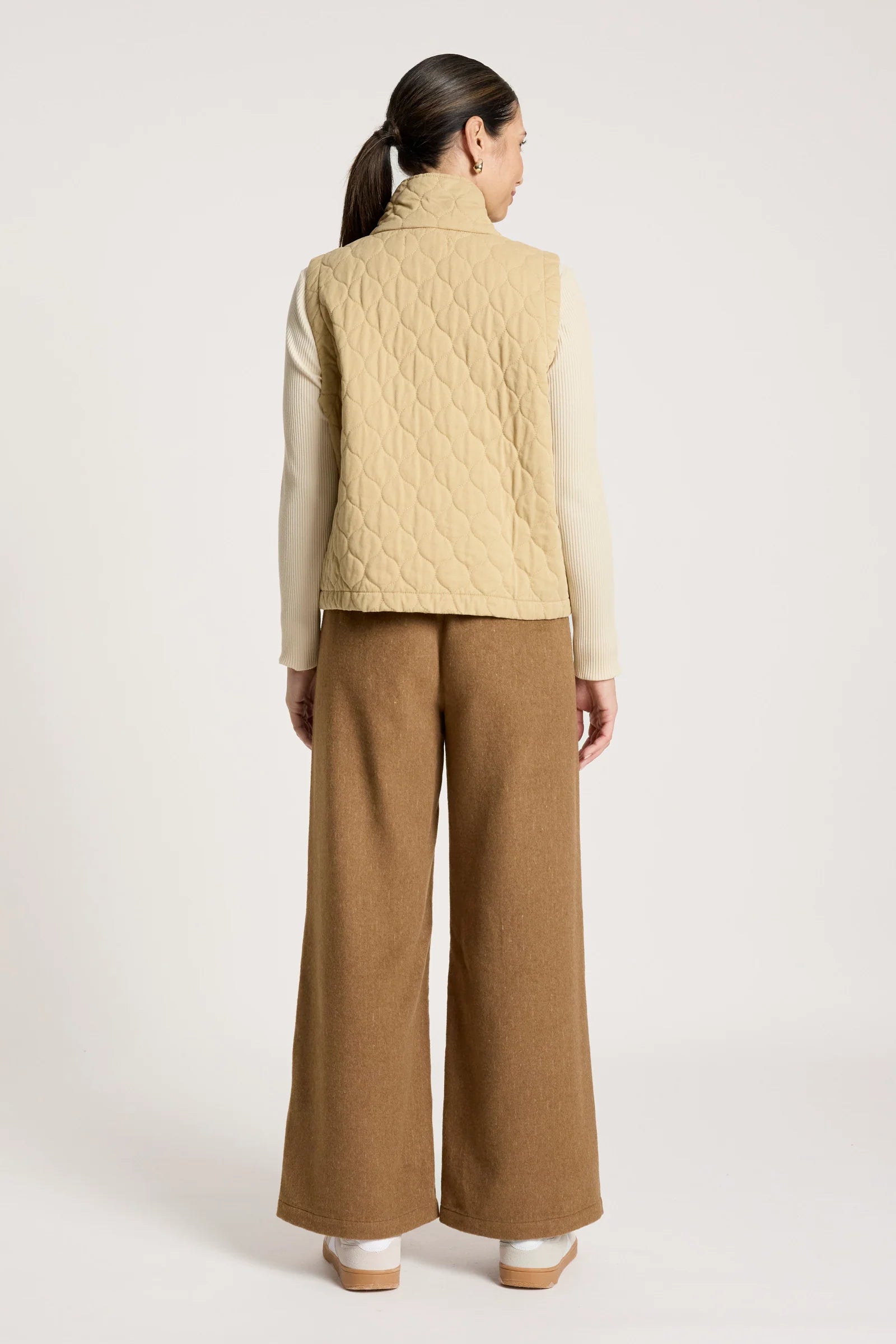 Sansi Quilted Crop Vest - Dune - EB&IVE Jacket NZ LUMA