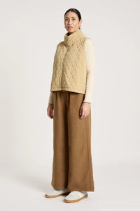 Sansi Quilted Crop Vest - Dune - EB&IVE Jacket NZ LUMA