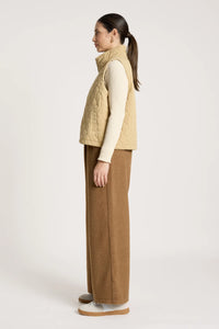 Sansi Quilted Crop Vest - Dune - EB&IVE Jacket NZ LUMA