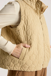 Sansi Quilted Crop Vest - Dune - EB&IVE Jacket NZ LUMA