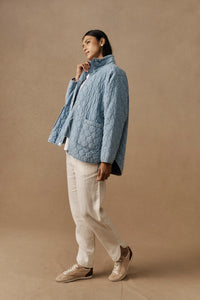 Sansi Quilted Jacket - Denim - EB&IVE Jacket NZ LUMA