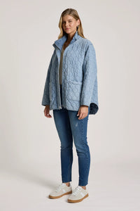 Sansi Quilted Jacket - Denim - EB&IVE Jacket NZ LUMA
