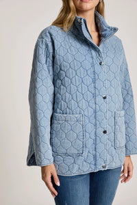 Sansi Quilted Jacket - Denim - EB&IVE Jacket NZ LUMA