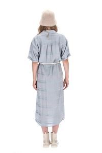 Sara Shirt Dress Viscose - Blue Stripe - CHARLO