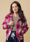 Saskia Bomber Jacket - Pink Tartan - CHARLO Jacket NZ LUMA