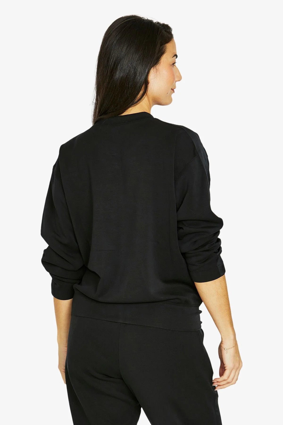 Satin Trim Lounge Top - Black - JUMP Top NZ LUMA