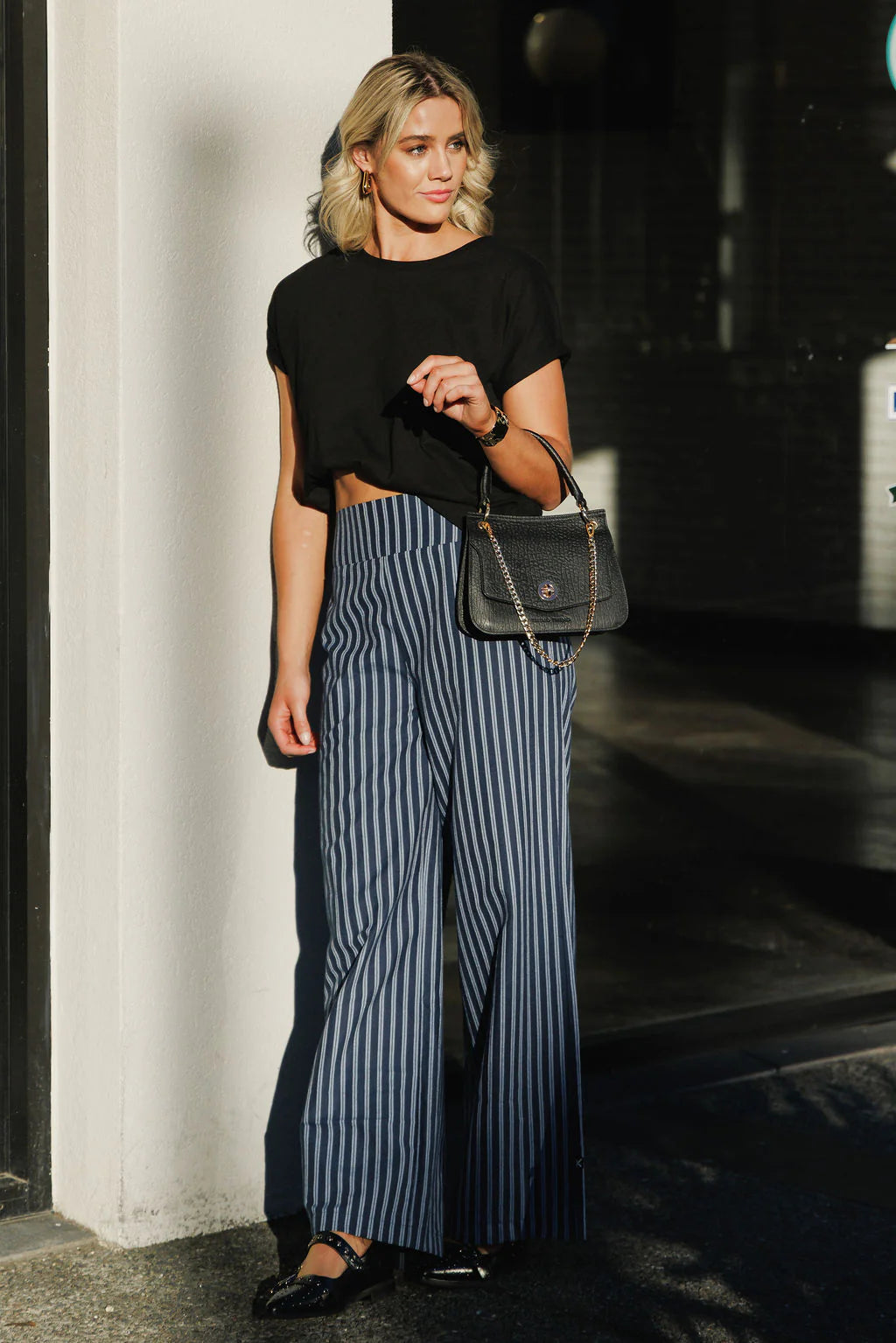 Sawyer Pants - Navy Stripes - HOME LEE Pant NZ LUMA