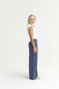 Sawyer Pants - Navy Stripes - HOME LEE Pant NZ LUMA