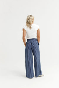 Sawyer Pants - Navy Stripes - HOME LEE Pant NZ LUMA
