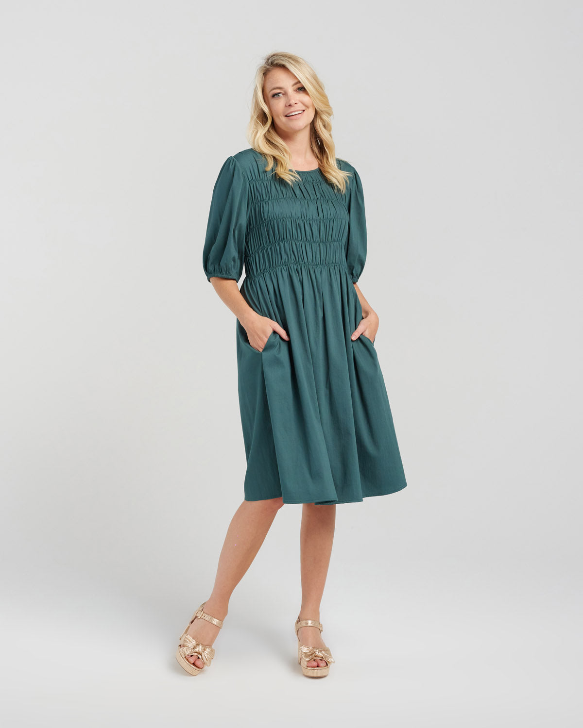 Sienna Dress - Deep Green - ZAFINA Dress 18 12 14 16 10 NZ LUMA