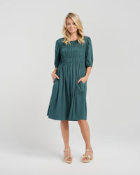 Sienna Dress - Deep Green - ZAFINA Dress NZ LUMA