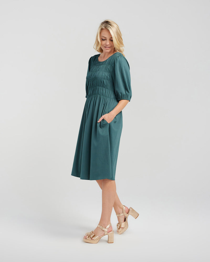 Sienna Dress - Deep Green - ZAFINA Dress NZ LUMA