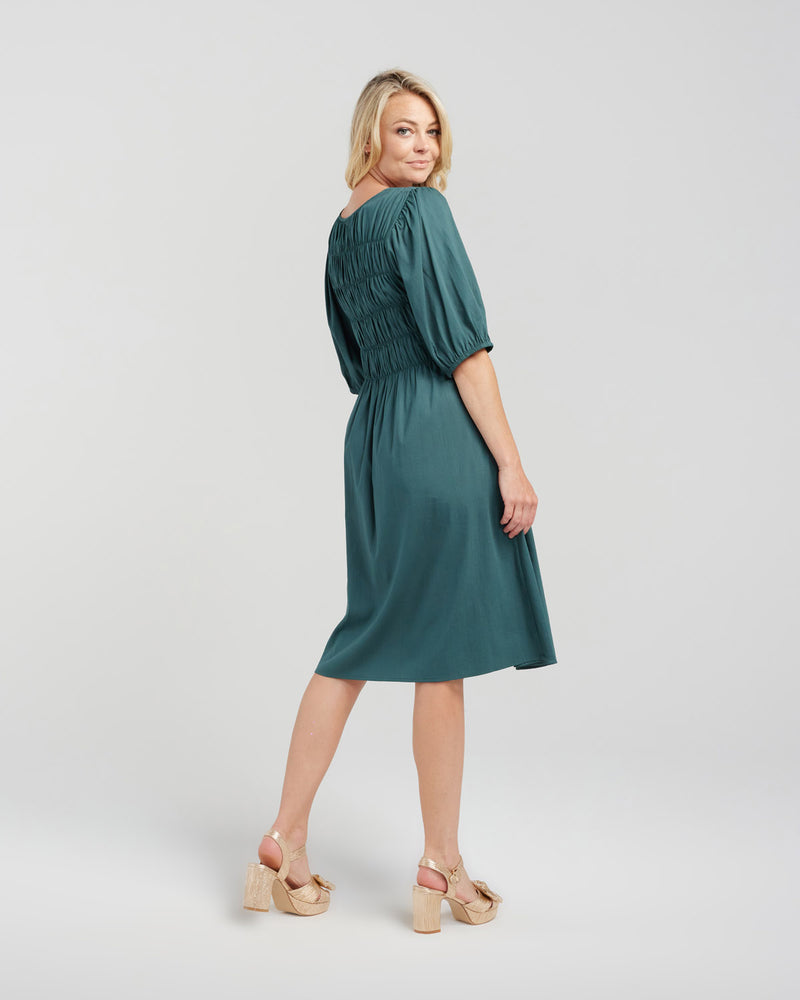 Sienna Dress - Deep Green - ZAFINA Dress NZ LUMA