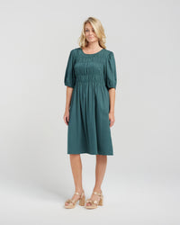 Sienna Dress - Deep Green - ZAFINA Dress NZ LUMA