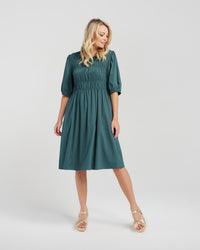 Sienna Dress - Deep Green - ZAFINA Dress NZ LUMA