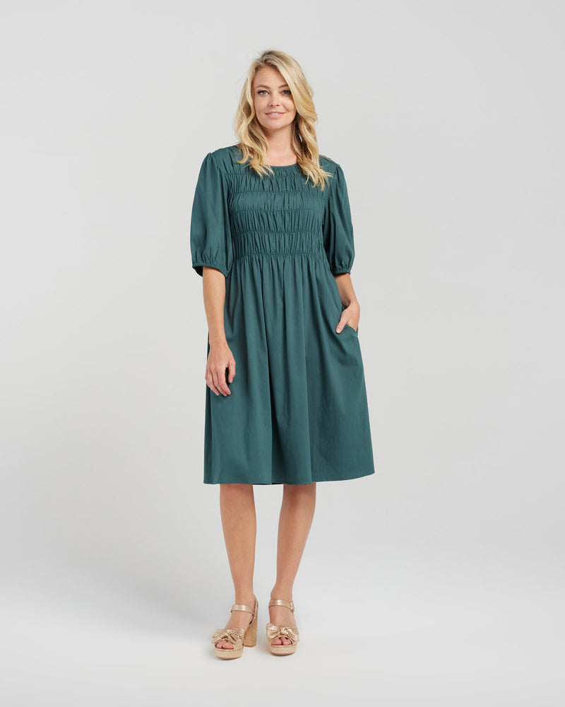 Sienna Dress - Deep Green - ZAFINA Dress NZ LUMA