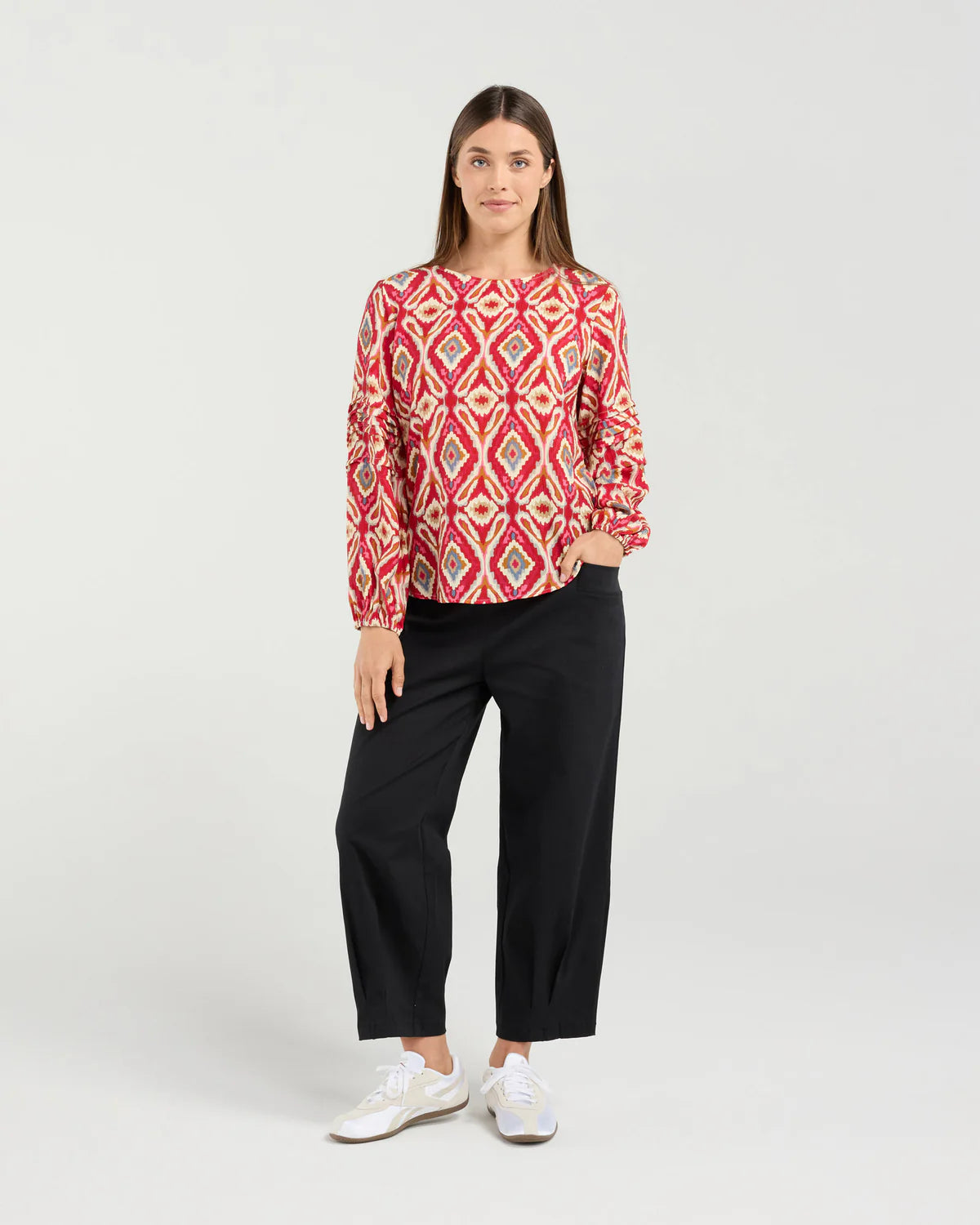 Skylar Pintuck Sleeve Top - BLACKSTONE TOPS NZ LUMA