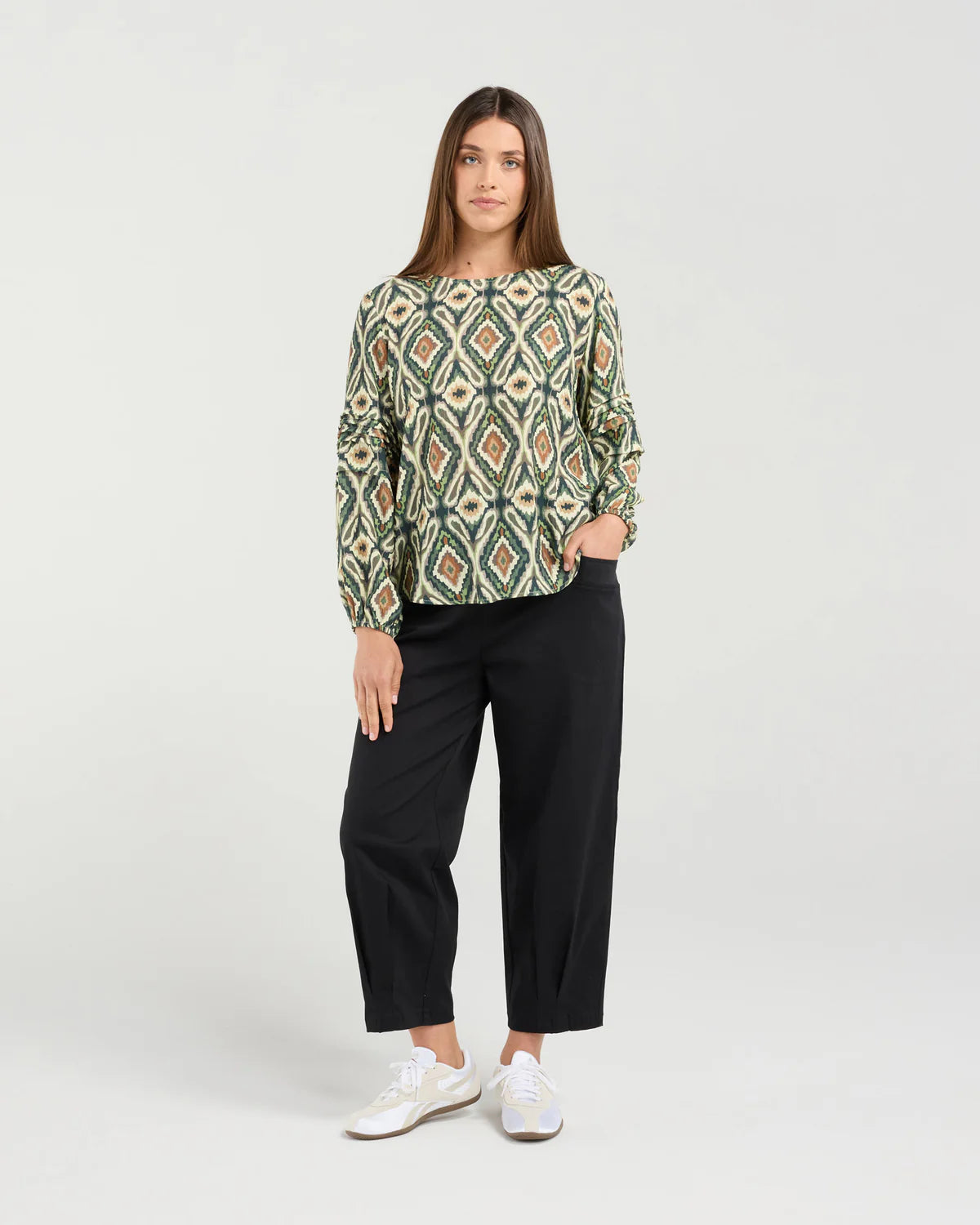 Skylar Pintuck Sleeve Top - BLACKSTONE TOPS NZ LUMA