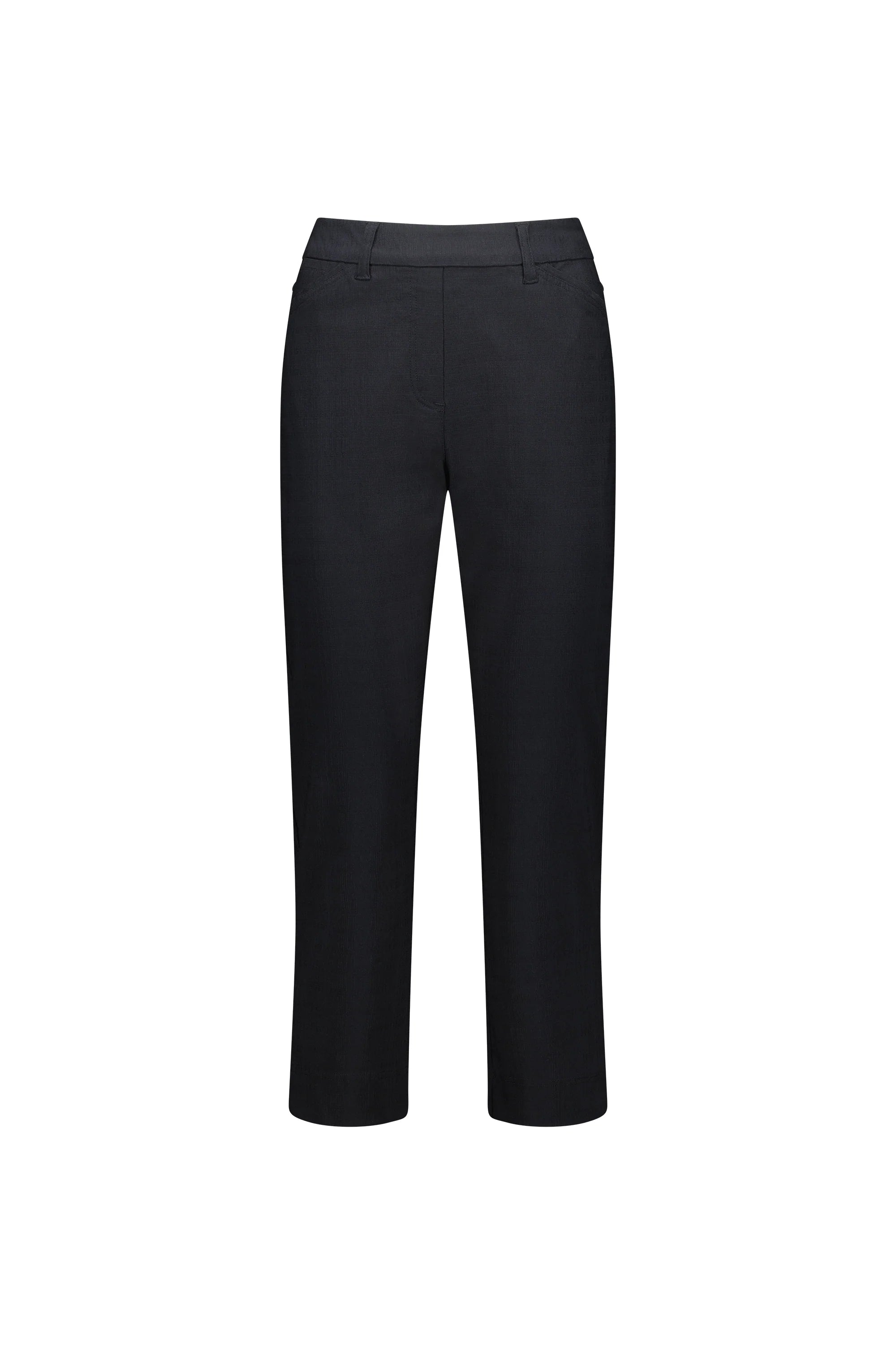 Slim Leg 7/8 Pull On Pant w Elastic Back Waistband - Pitch - VASSALLI Pant NZ LUMA