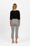 Slim Leg 7/8 Pull On Pant w Elastic Back Waistband - Check - VASSALLI Pant NZ LUMA