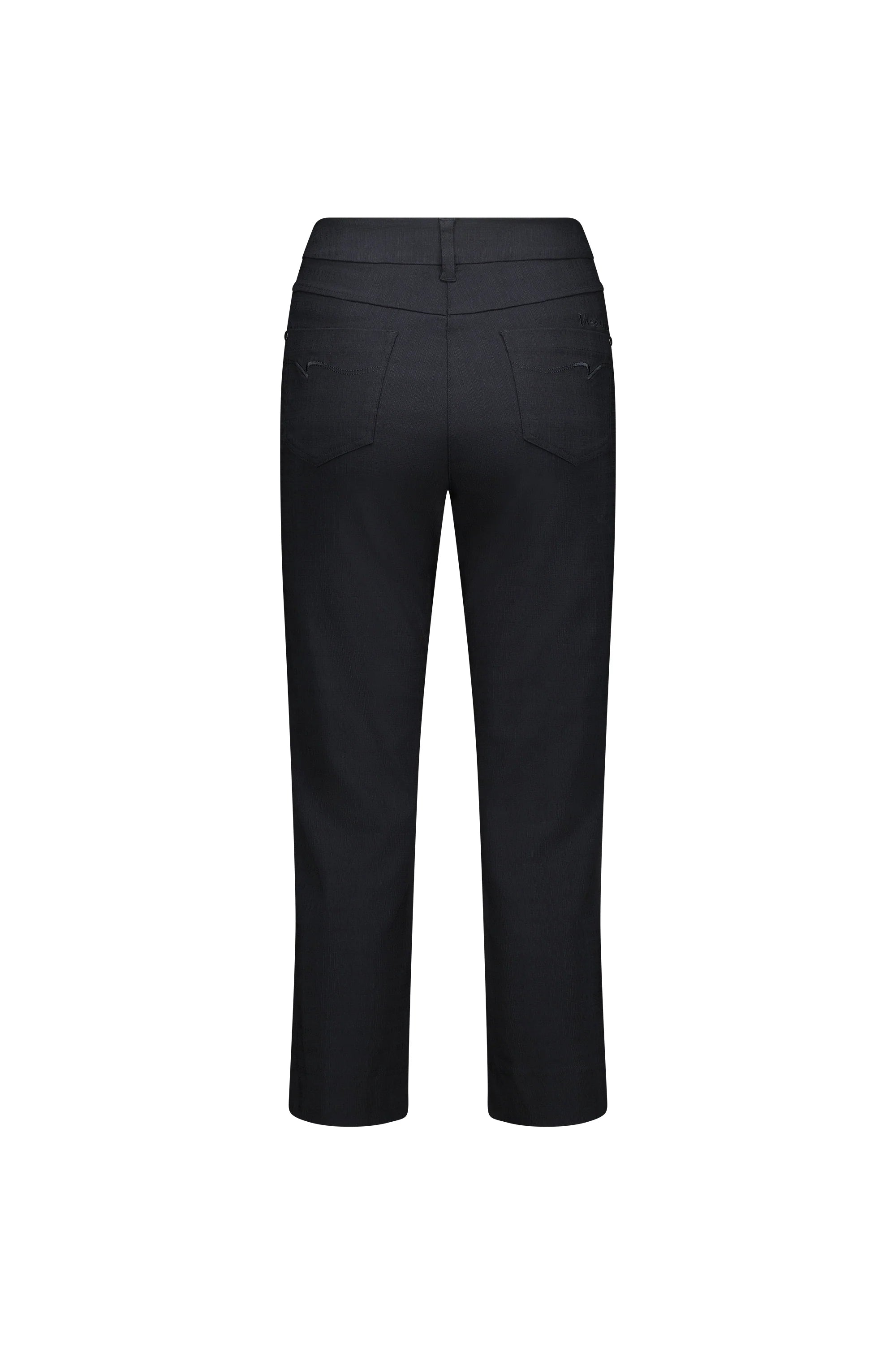 Slim Leg 7/8 Pull On Pant w Elastic Back Waistband - Pitch - VASSALLI Pant NZ LUMA