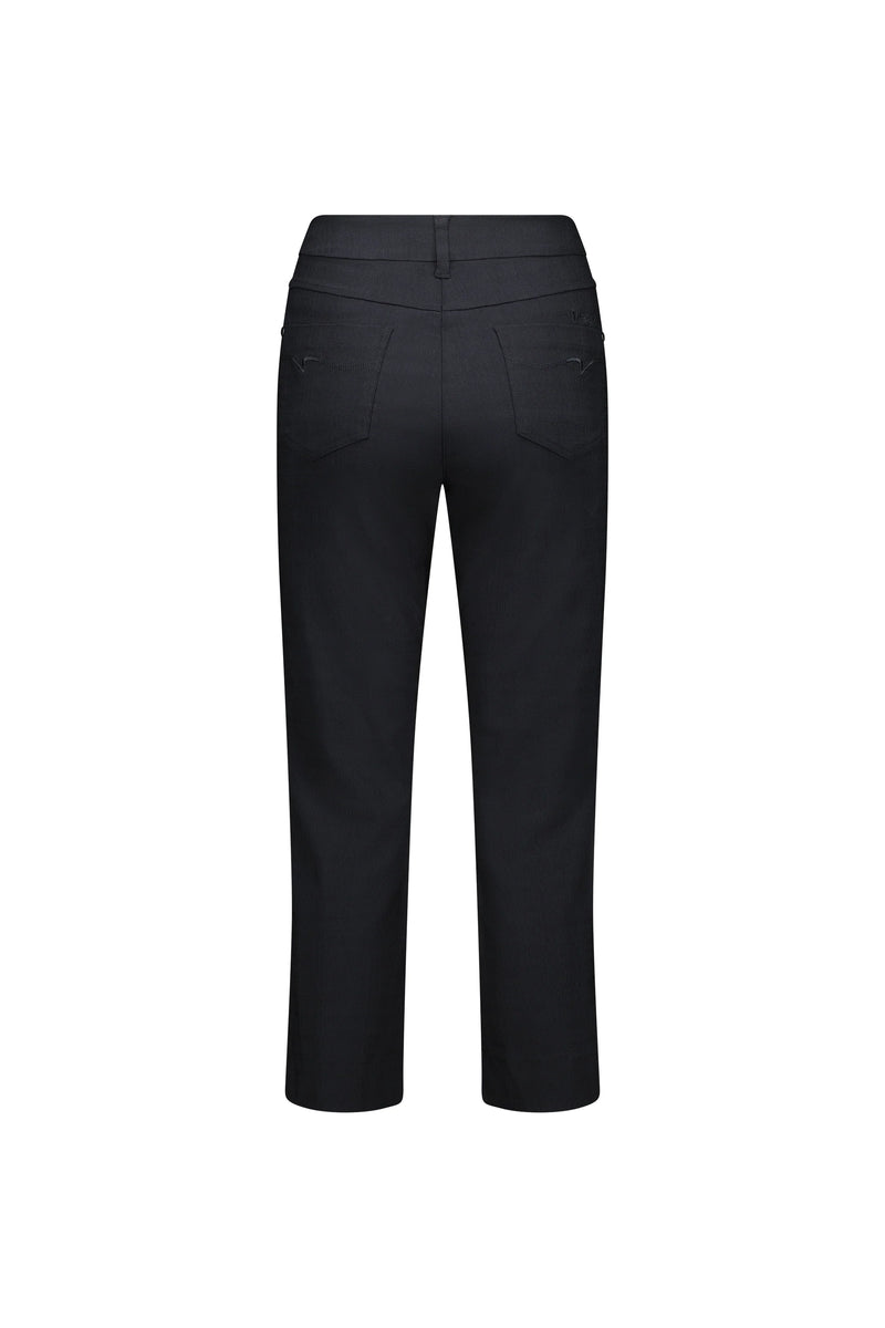 Slim Leg 7/8 Pull On Pant w Elastic Back Waistband - Pitch - VASSALLI Pant NZ LUMA