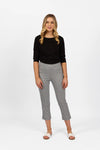 Slim Leg 7/8 Pull On Pant w Elastic Back Waistband - Check - VASSALLI Pant 18 12 8 10 16 14 NZ LUMA