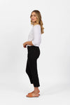 Slim Leg 7/8 Pull On Pant w Elastic Back Waistband - Pitch - VASSALLI Pant NZ LUMA